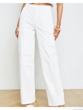L'AGENCE Chic White Brooklyn Cargo Pants Sz 27 NEW $355!!